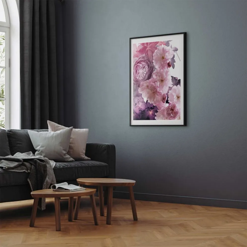 Plakat Wachlarz kwiatów 21x30 cm z ramą czarną z marginesem | MIRAT.
