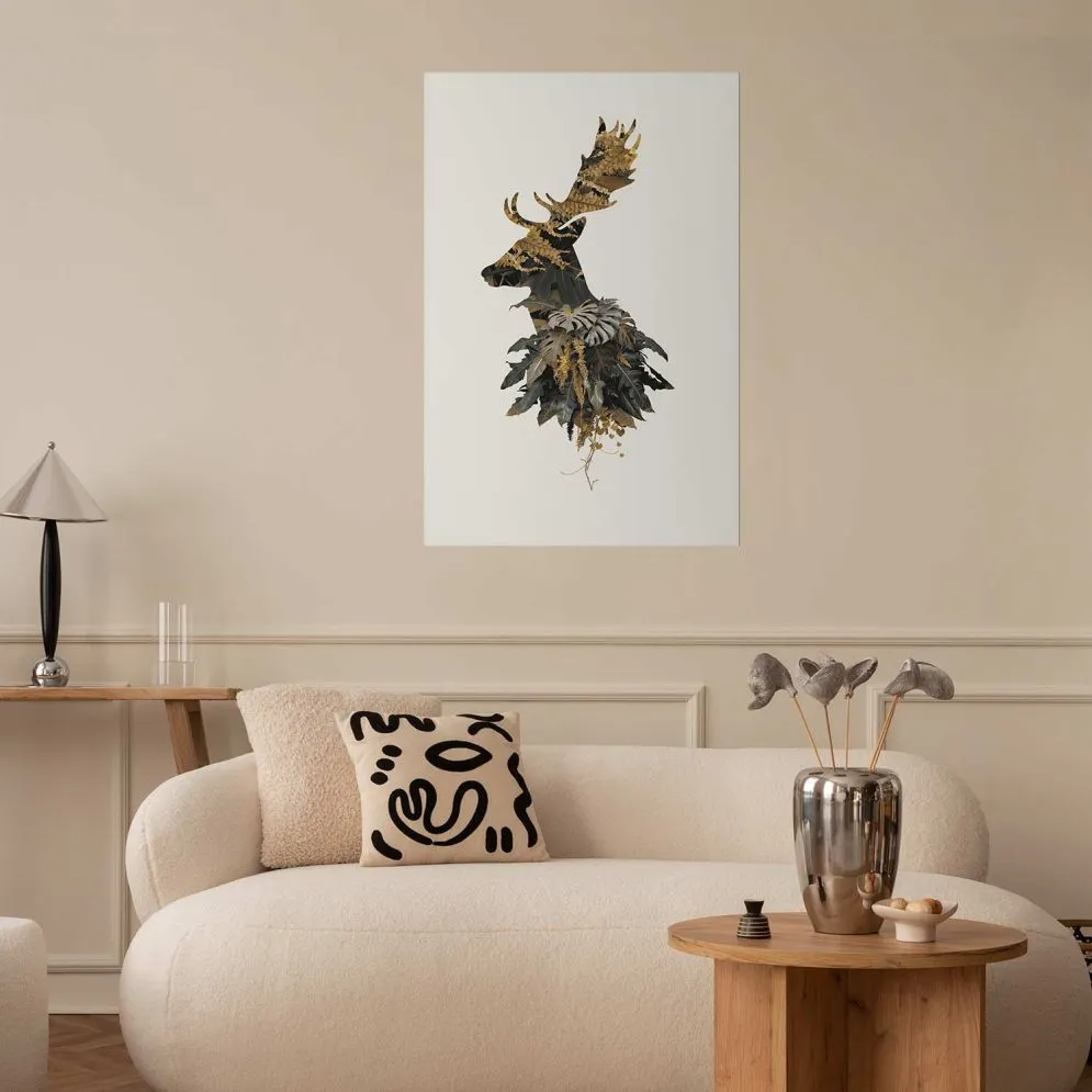 Plakat Leśny jeleń 21x30 cm bez ramy z marginesem | MIRAT.