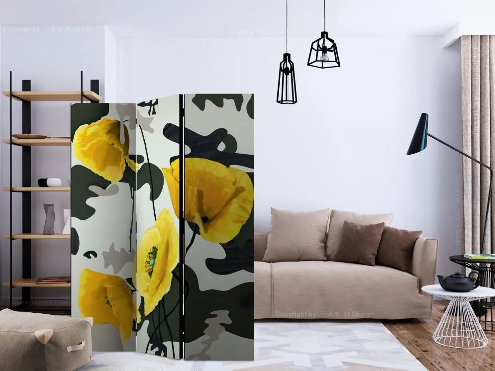 Parawan akustyczny Abstrakcje 135x172 cm 3-częściowy zielony | MIRAT.