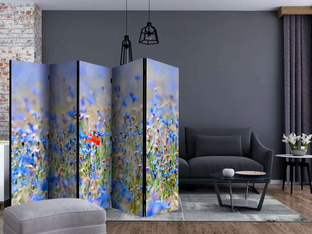 Parawan dwustronny Kwiaty 225x172 cm 5-częściowy wielokolorowy | MIRAT.