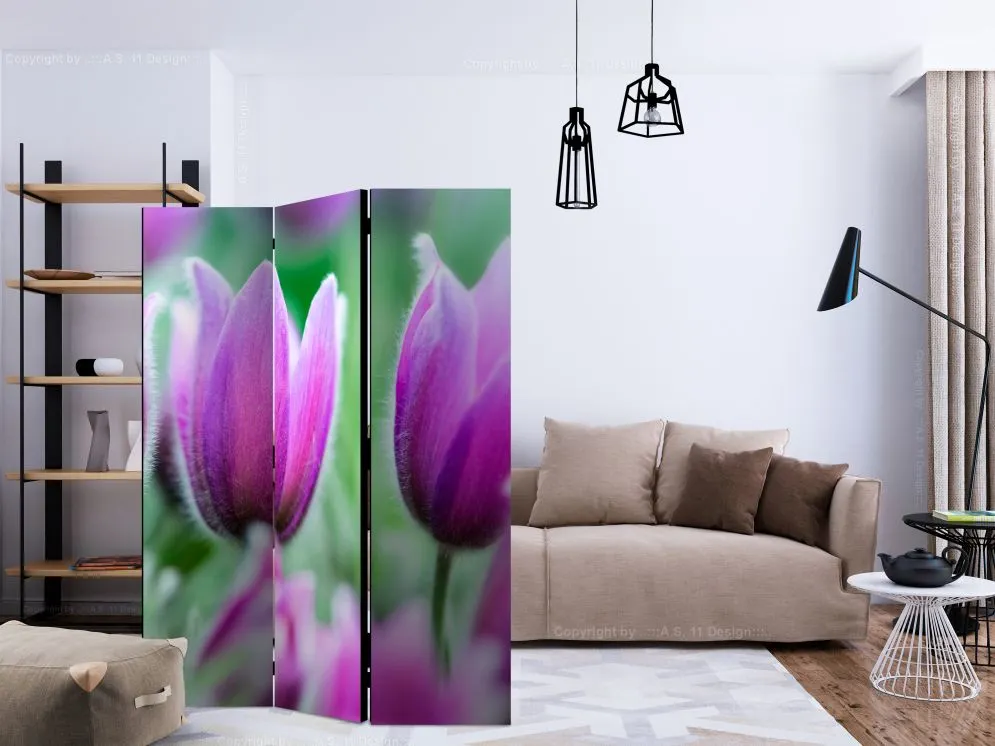 Parawan dwustronny Kwiaty 135x172 cm 3-częściowy wielokolorowy | MIRAT.