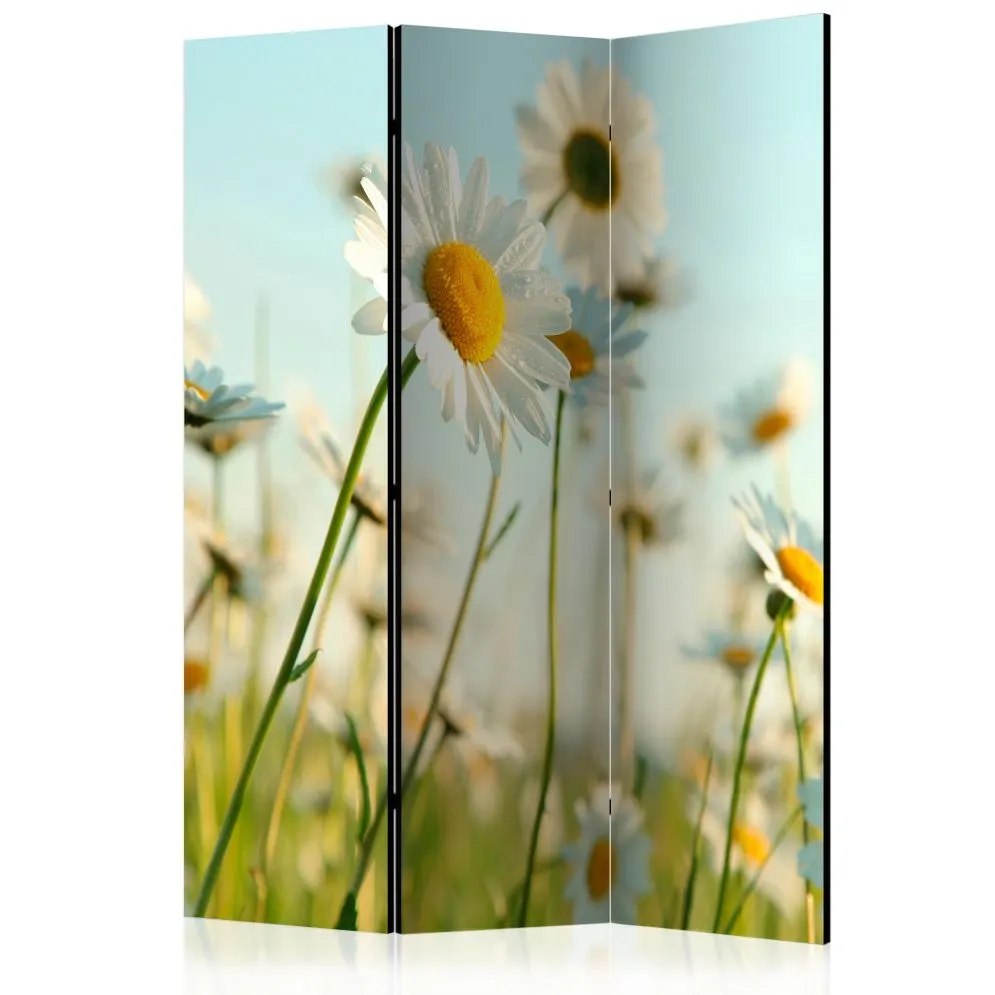 Parawan akustyczny Kwiaty 135x172 cm 3-częściowy beżowy | MIRAT.