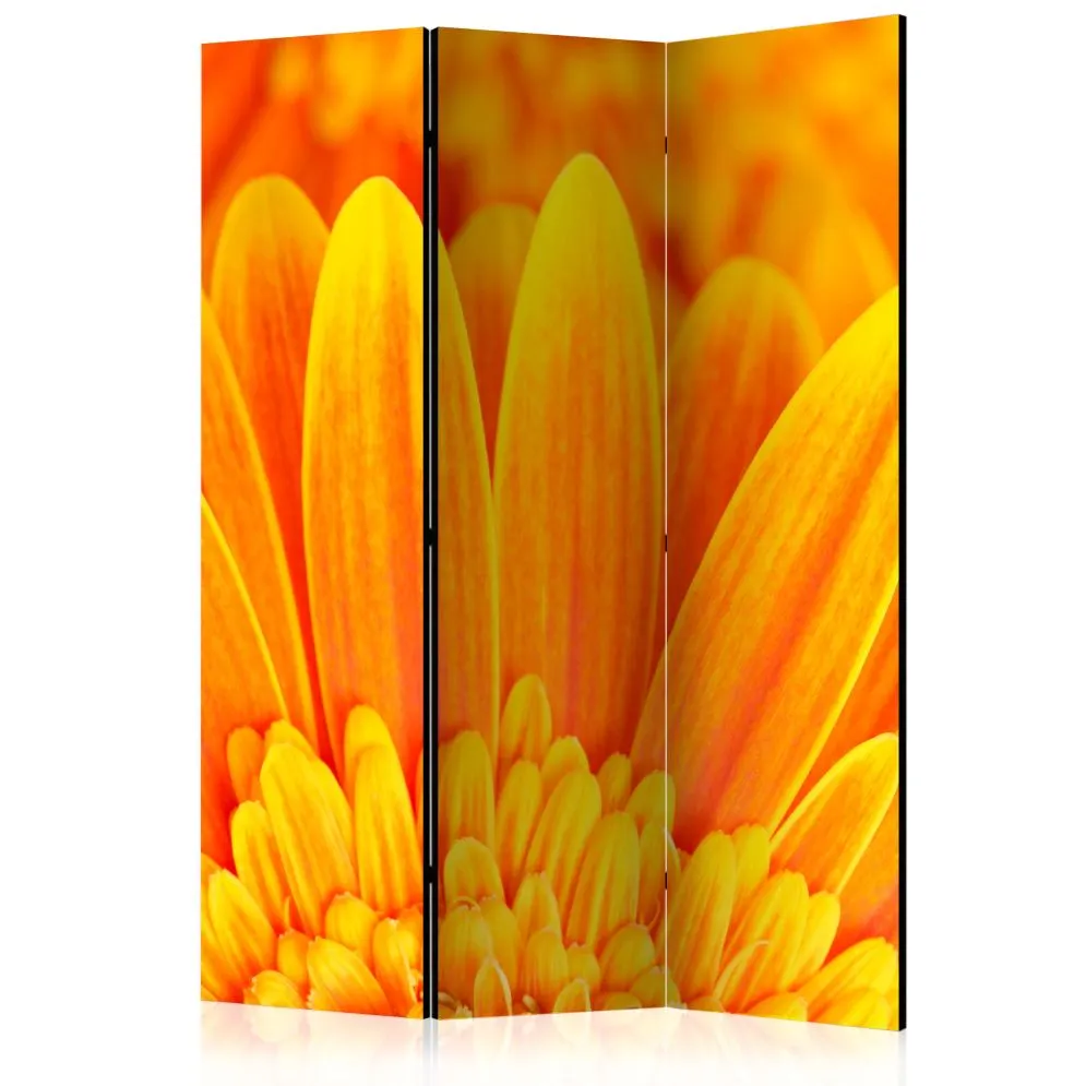 Parawan dwustronny Kwiaty 135x172 cm 3-częściowy pomarańczowy | MIRAT.