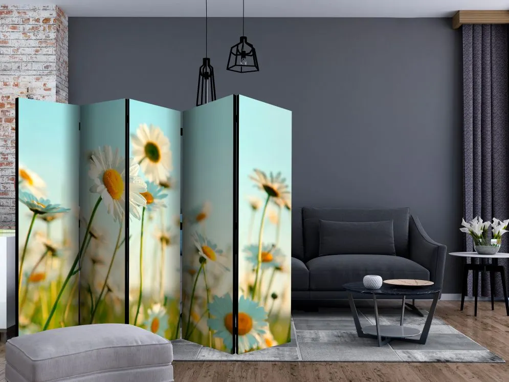 Parawan jednostronny Kwiaty 225x172 cm 5-częściowy wielokolorowy | MIRAT.