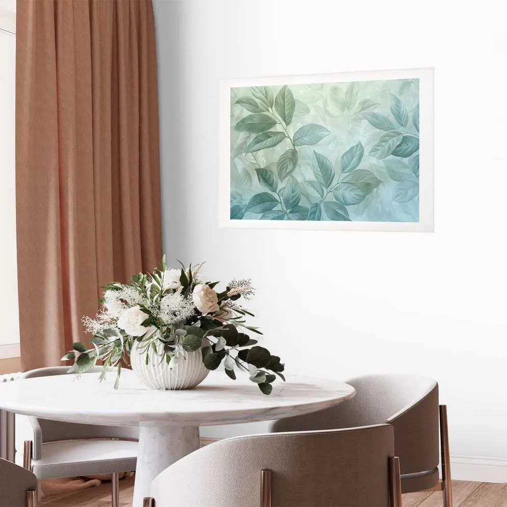 Plakat Miętowe liście 42x29,7 cm bez ramy z marginesem | MIRAT.
