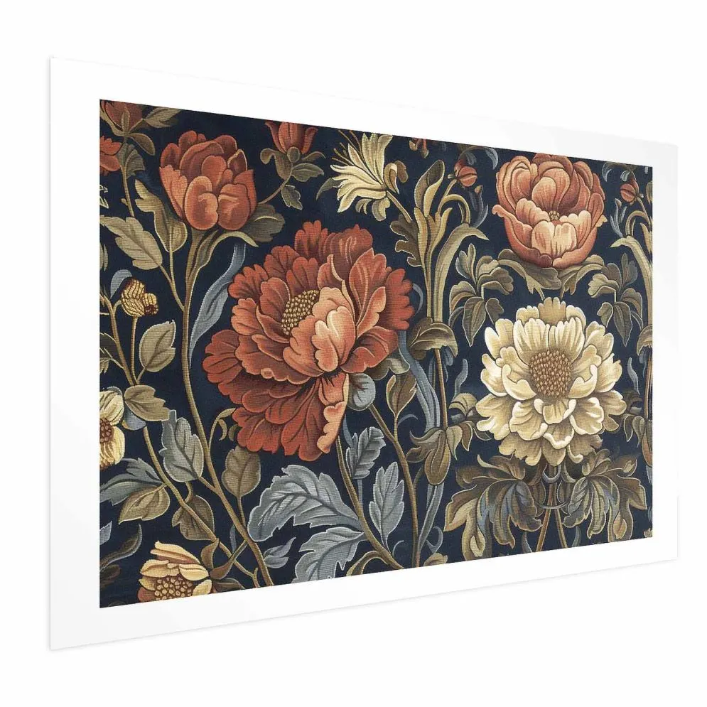 Plakat Gobelinowe kwiaty 30x21 cm bez ramy z marginesem | MIRAT.
