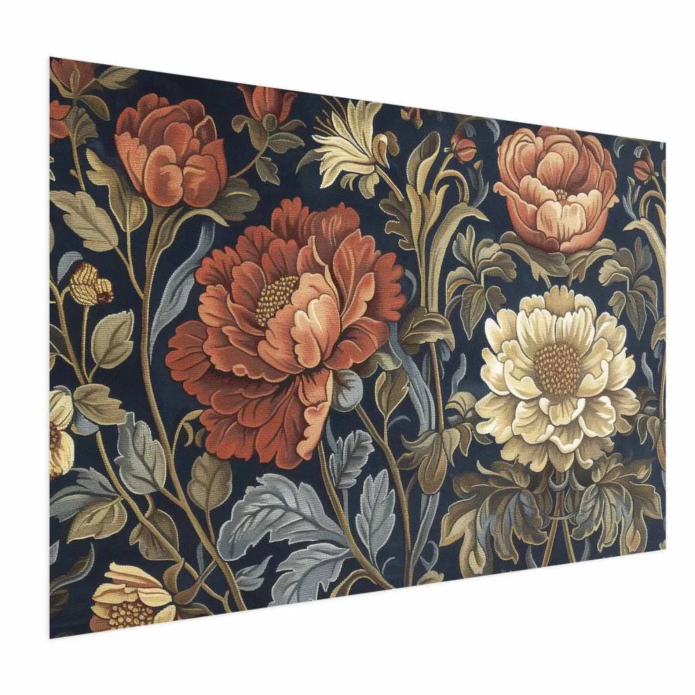 Plakat Gobelinowe kwiaty 42x29,7 cm bez ramy bez marginesu | MIRAT.