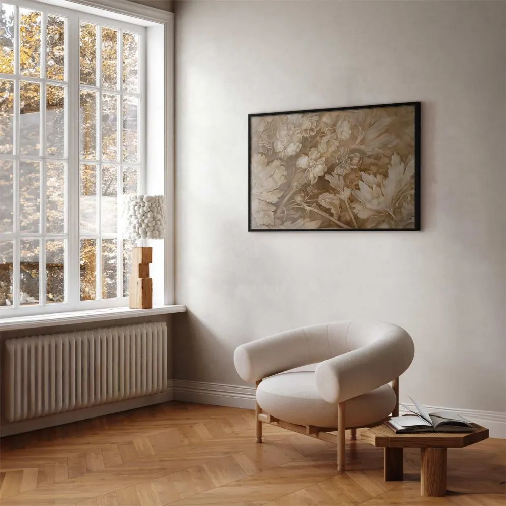 Plakat Ornamenty roślinno-kwiatowe 90x60 cm z ramą czarną bez marginesu | MIRAT.