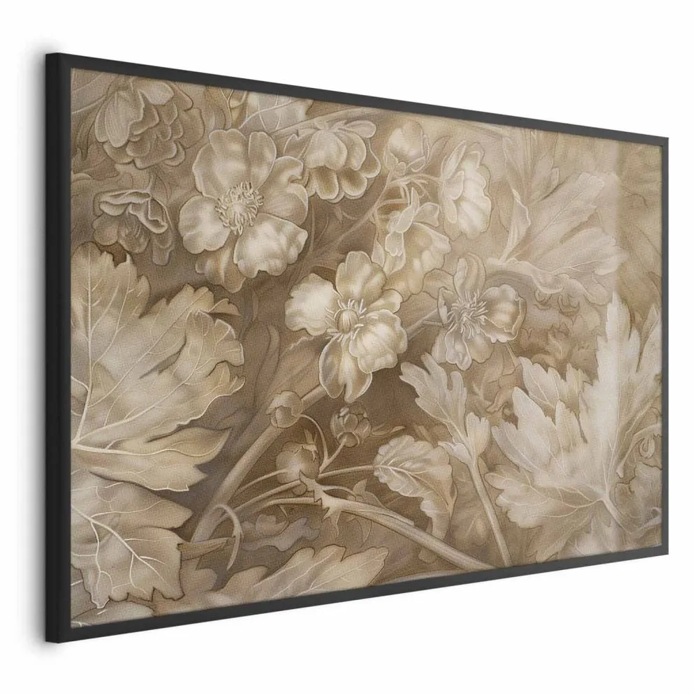 Plakat Ornamenty roślinno-kwiatowe 90x60 cm z ramą czarną bez marginesu | MIRAT.