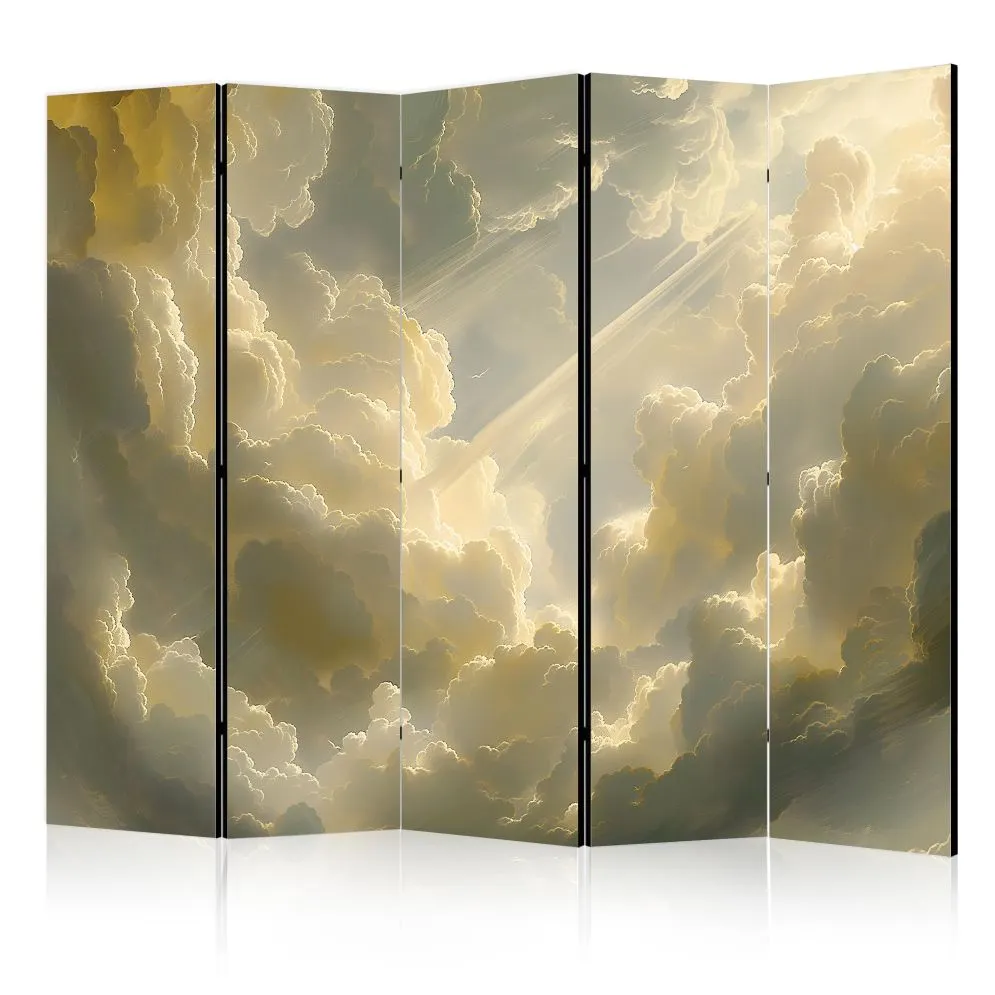Parawan dwustronny Pejzaże 225x172 cm 5-częściowy żółty | MIRAT.
