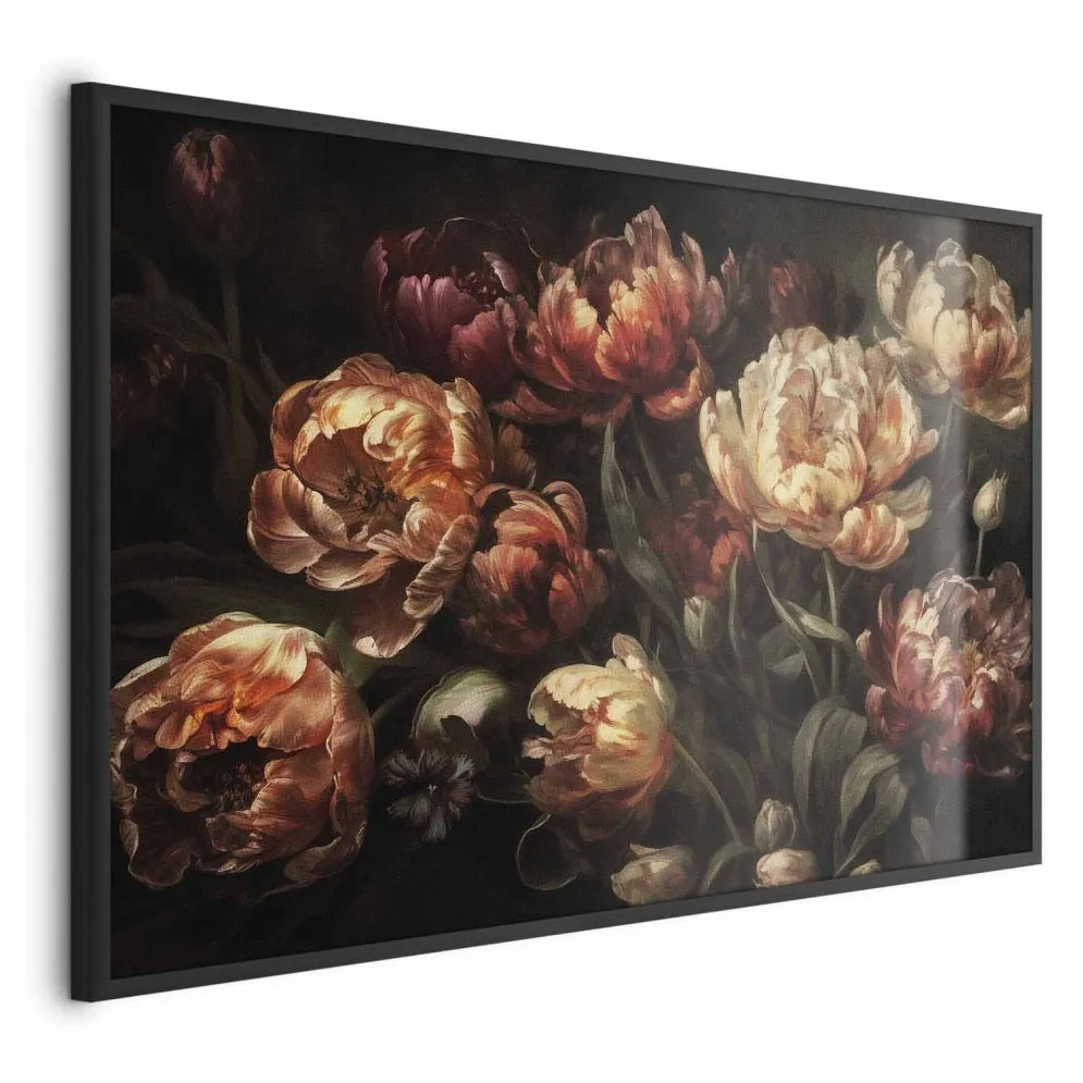 Plakat Kwitnące tulipany 60x40 cm z ramą czarną bez marginesu | MIRAT.