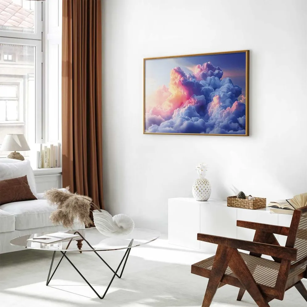 Plakat Chmury 30x21 cm z ramą złotą bez marginesu | MIRAT.