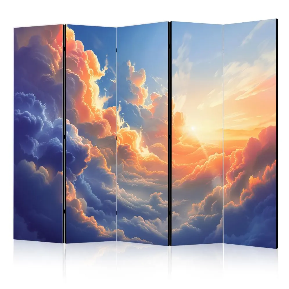 Parawan jednostronny Pejzaże 225x172 cm 5-częściowy szary | MIRAT.
