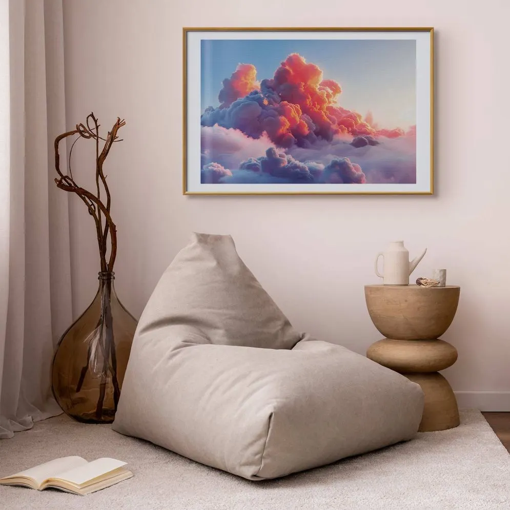 Plakat Zmierzchowy spektakl 90x60 cm z ramą złotą z marginesem | MIRAT.