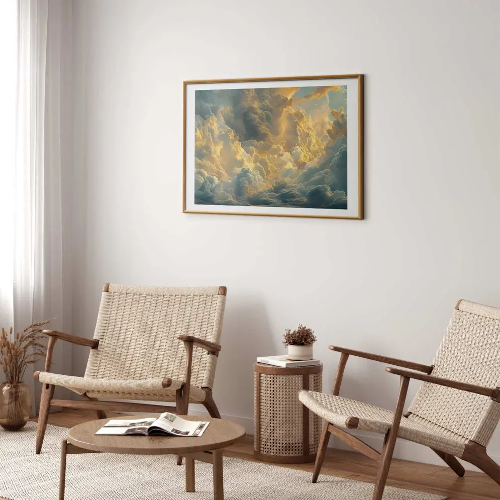 Plakat Ostatnie tchnienie dnia 42x29,7 cm z ramą złotą z marginesem | MIRAT.