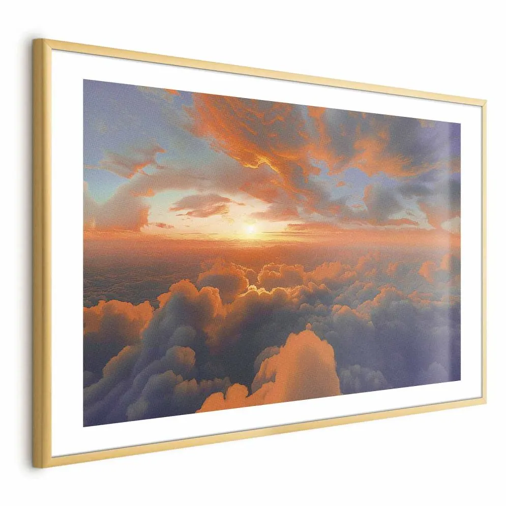 Plakat Spektakl barw 90x60 cm z ramą złotą z marginesem | MIRAT.
