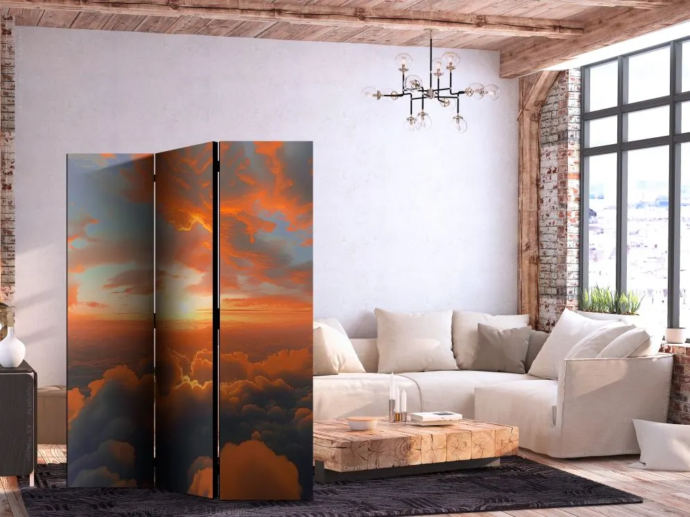 Parawan jednostronny Pejzaże 135x172 cm 3-częściowy brązowy | MIRAT.