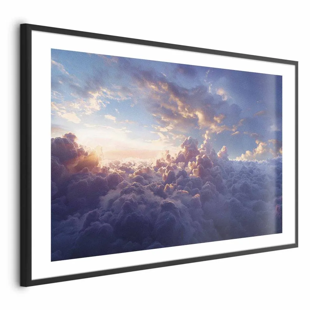 Plakat Słońce w ukryciu 60x40 cm z ramą czarną z marginesem | MIRAT.