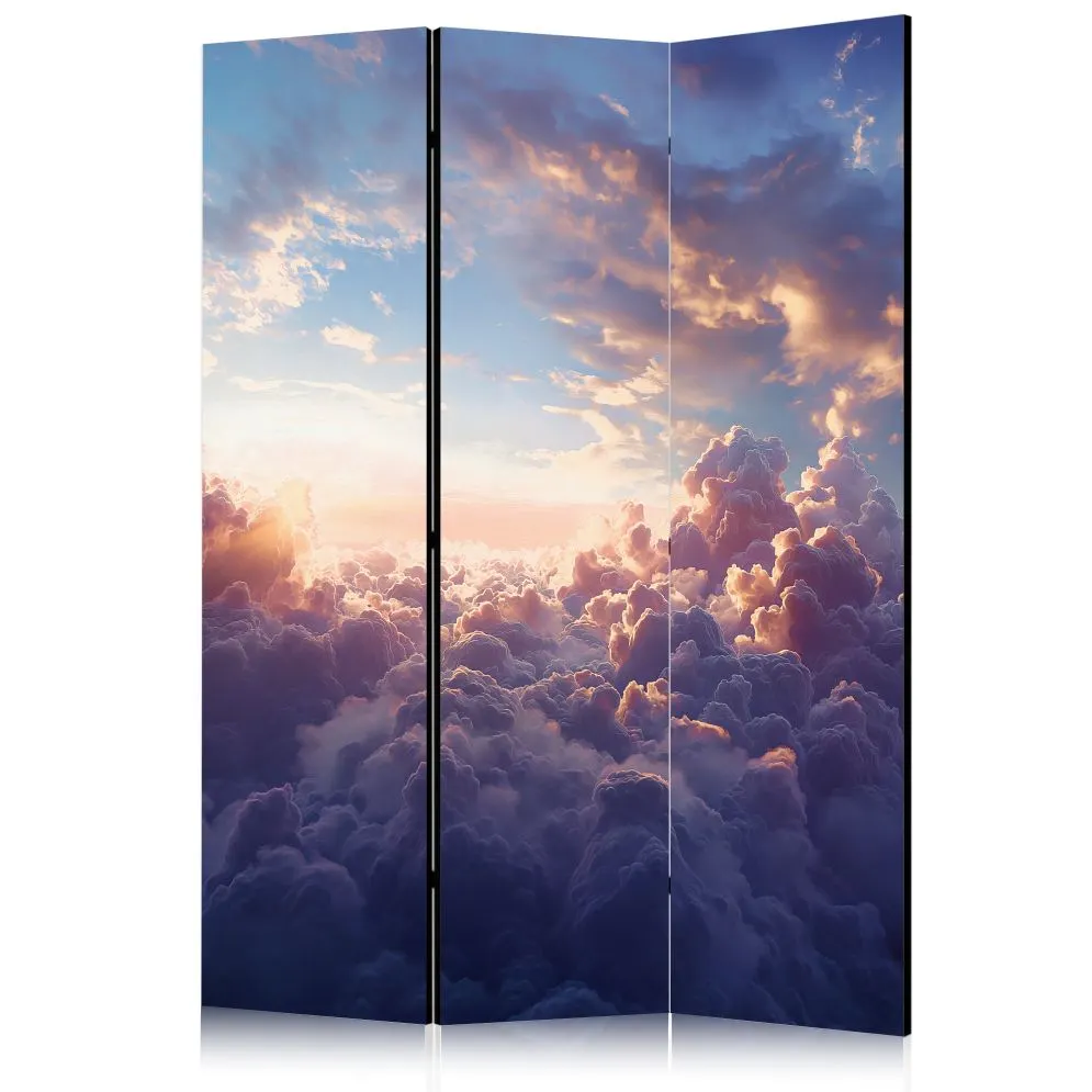 Parawan akustyczny Pejzaże 135x172 cm 3-częściowy niebieski | MIRAT.