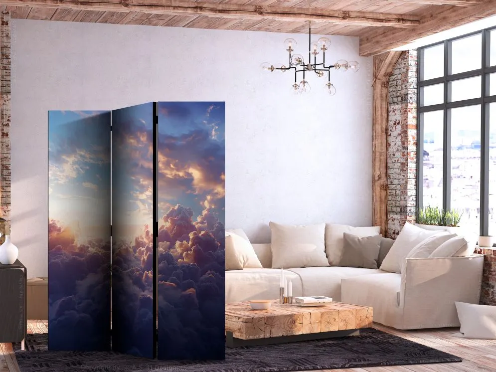 Parawan akustyczny Pejzaże 135x172 cm 3-częściowy niebieski | MIRAT.
