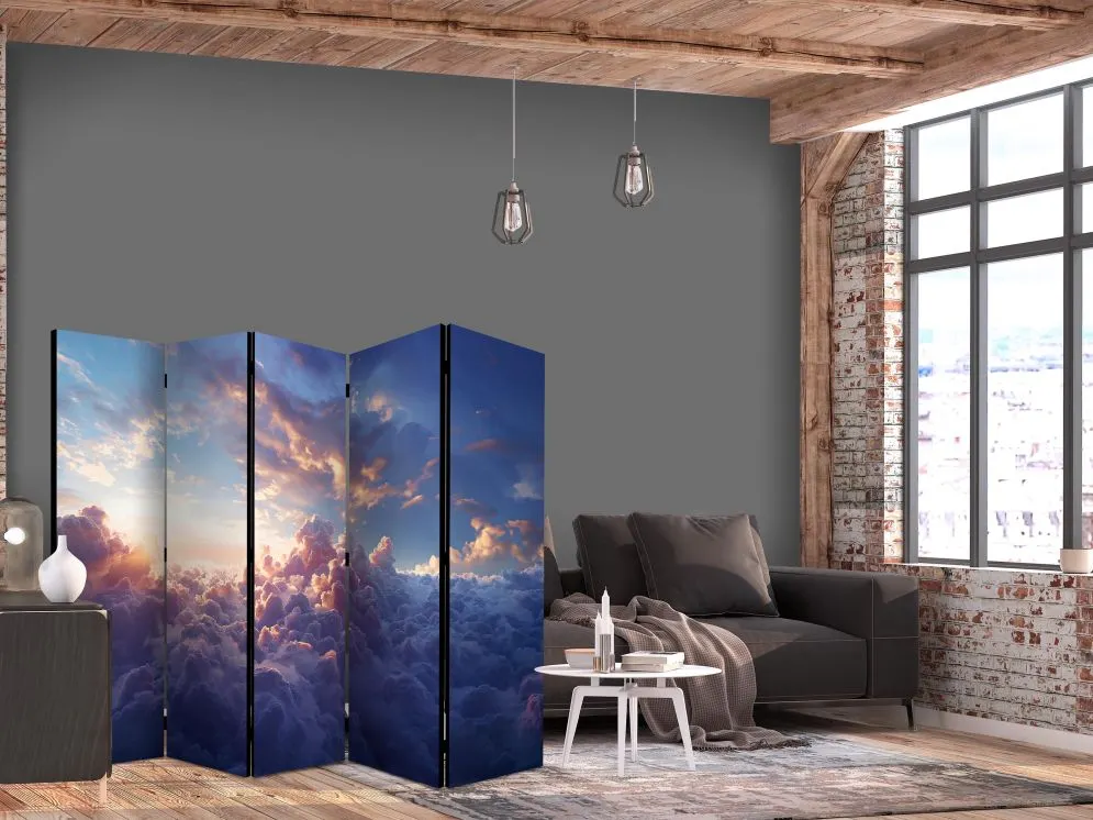 Parawan akustyczny Pejzaże 225x172 cm 3-częściowy niebieski | MIRAT.