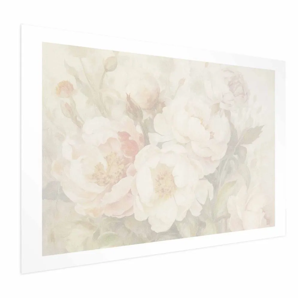 Plakat Piwonie we mgle 90x60 cm bez ramy z marginesem | MIRAT.