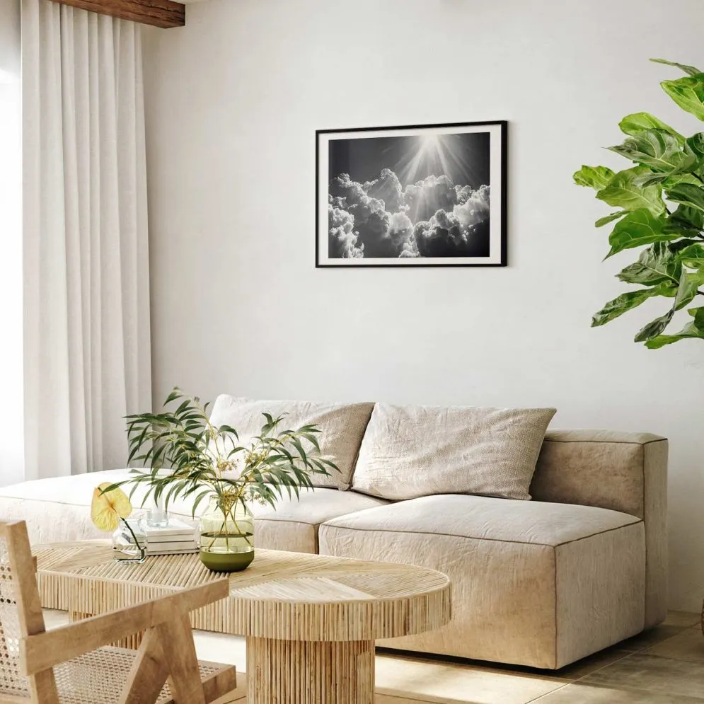 Plakat Nadzieja w chmurach 90x60 cm z ramą czarną z marginesem | MIRAT.