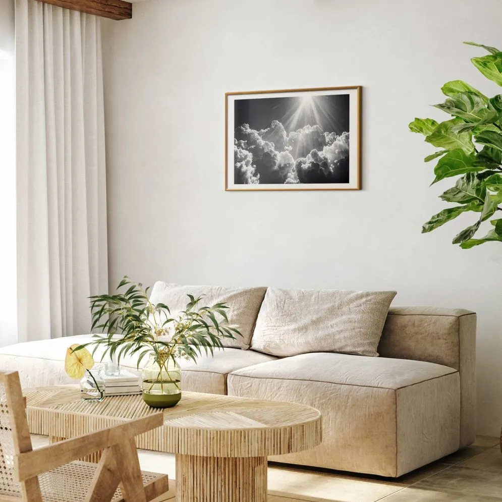 Plakat Nadzieja w chmurach 60x40 cm z ramą złotą z marginesem | MIRAT.