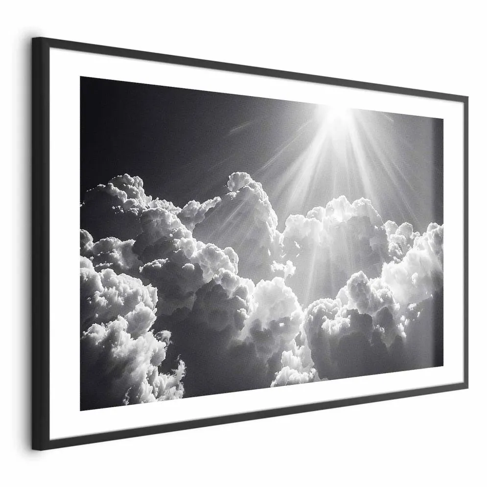 Plakat Nadzieja w chmurach 90x60 cm z ramą czarną z marginesem | MIRAT.