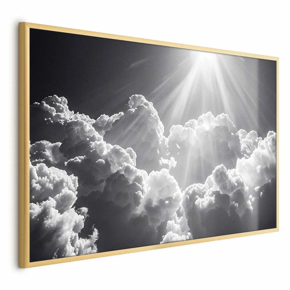 Plakat Nadzieja w chmurach 90x60 cm z ramą złotą bez marginesu | MIRAT.