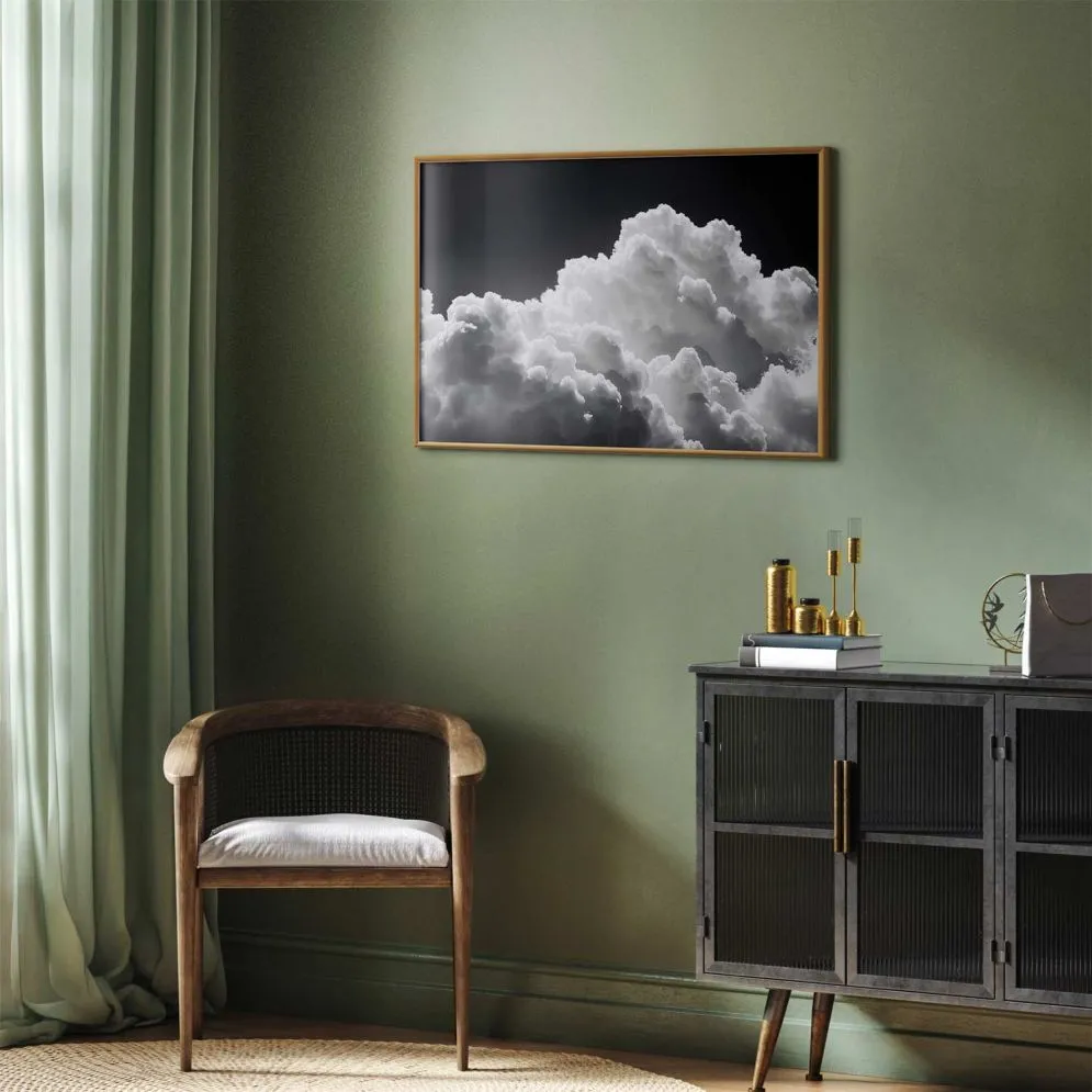Plakat Gra słonecznego światła 42x29,7 cm z ramą złotą bez marginesu | MIRAT.