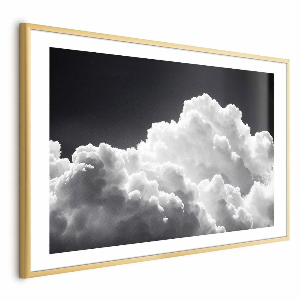 Plakat Gra słonecznego światła 60x40 cm z ramą złotą z marginesem | MIRAT.