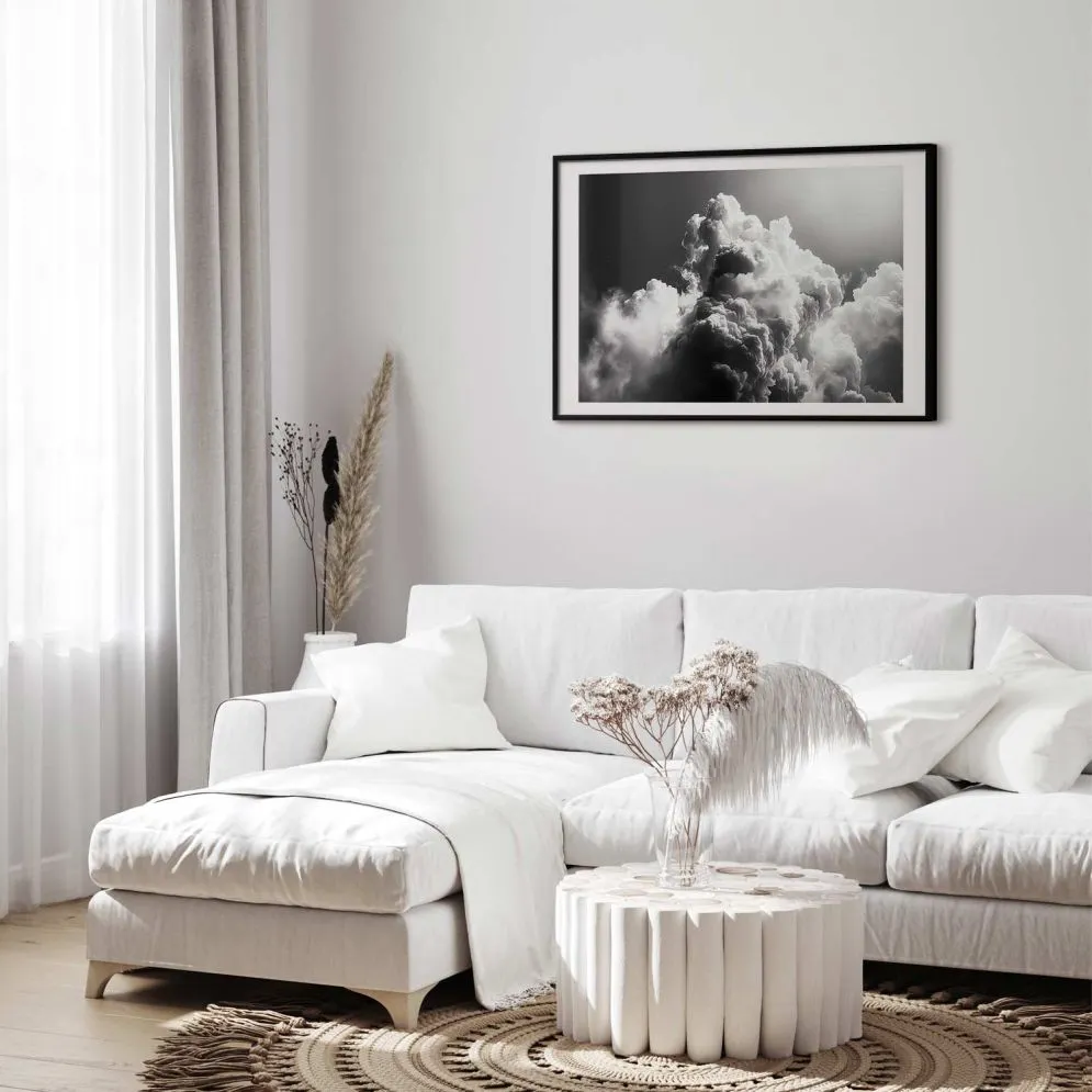 Plakat Chmury marzeń 30x21 cm z ramą czarną z marginesem | MIRAT.