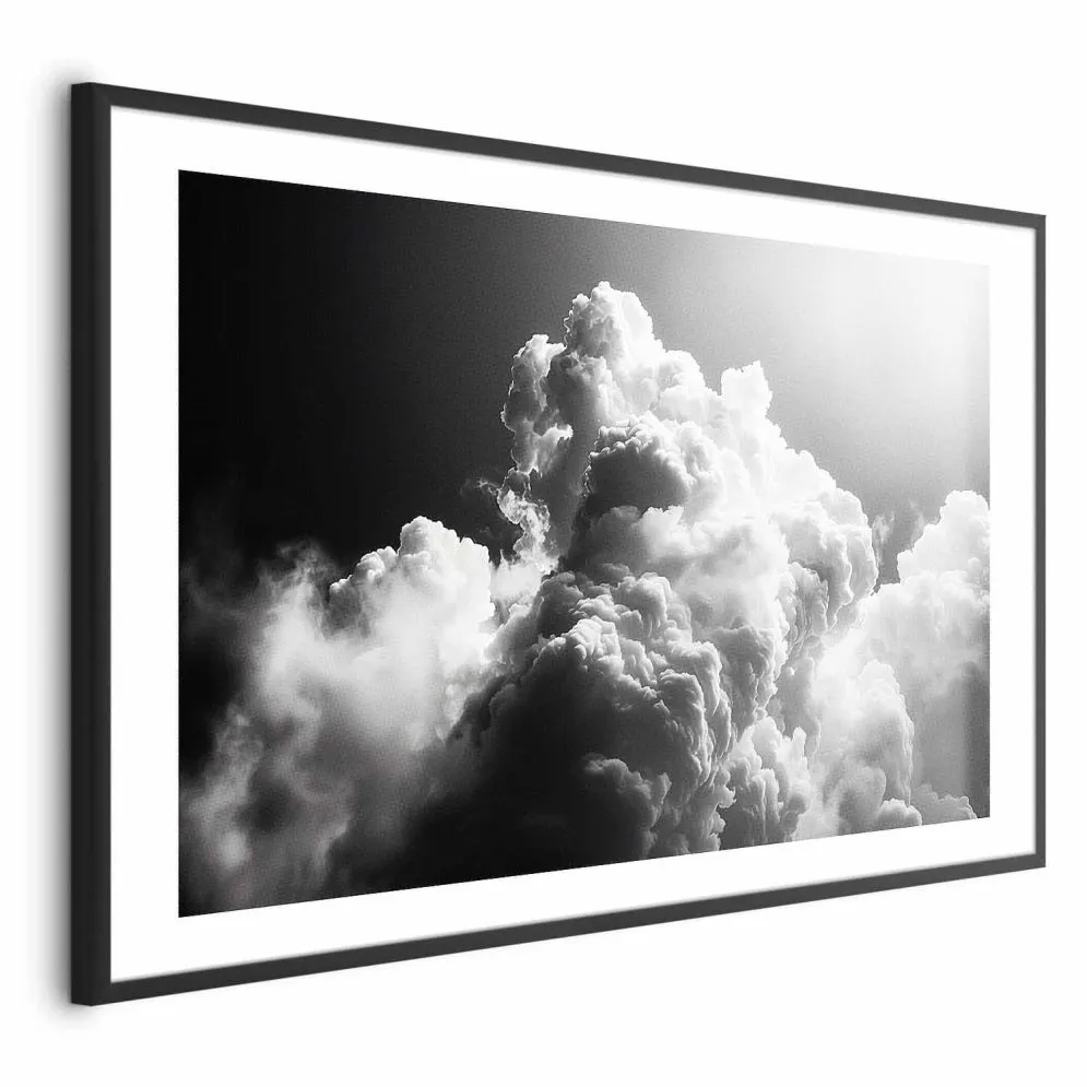 Plakat Chmury marzeń 30x21 cm z ramą czarną z marginesem | MIRAT.