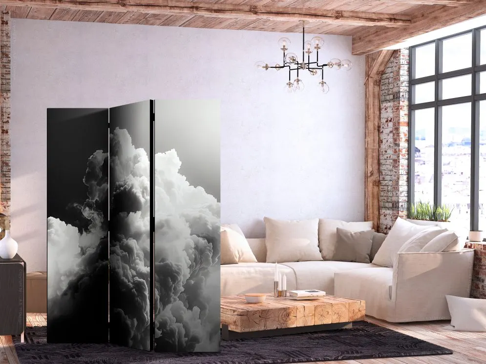 Parawan jednostronny Pejzaże 135x172 cm 3-częściowy szary | MIRAT.