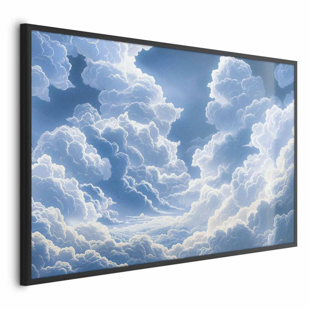 Plakat Niebo i puchate chmury 60x40 cm z ramą czarną bez marginesu | MIRAT.