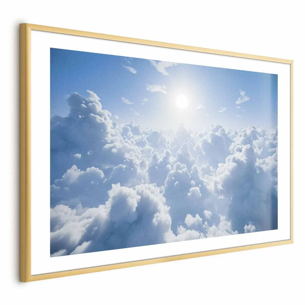 Plakat Niebiański spokój 30x21 cm z ramą złotą z marginesem | MIRAT.