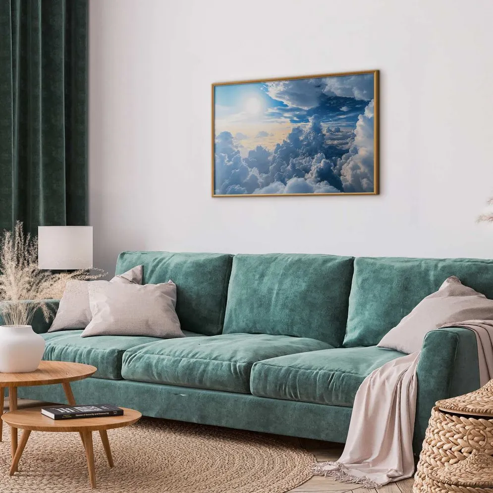 Plakat Symfonia Światła 90x60 cm z ramą złotą bez marginesu | MIRAT.