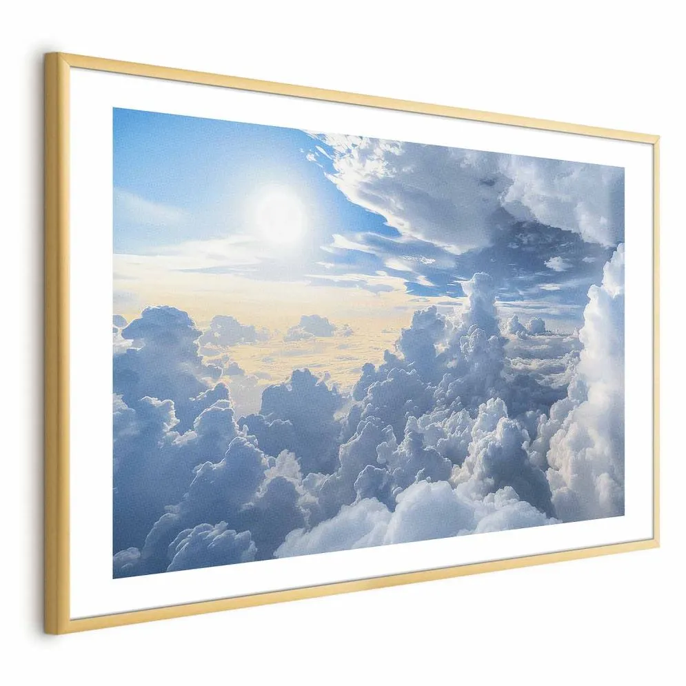 Plakat Symfonia Światła 90x60 cm z ramą złotą z marginesem | MIRAT.