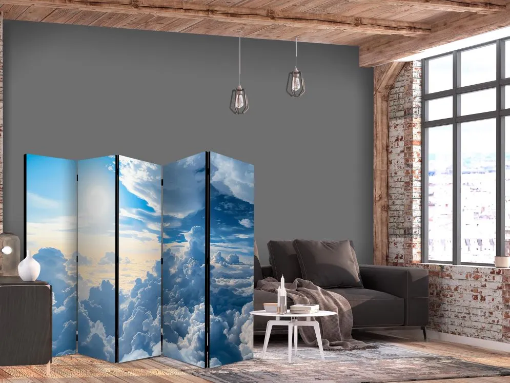 Parawan akustyczny Pejzaże 225x172 cm 3-częściowy niebieski | MIRAT.