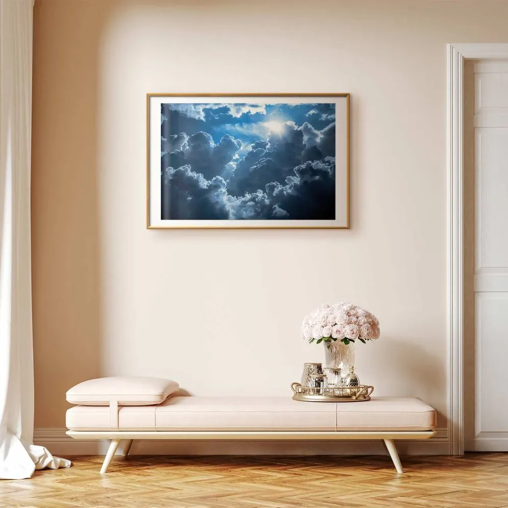 Plakat Ożywiona sceneria 42x29,7 cm z ramą złotą z marginesem | MIRAT.