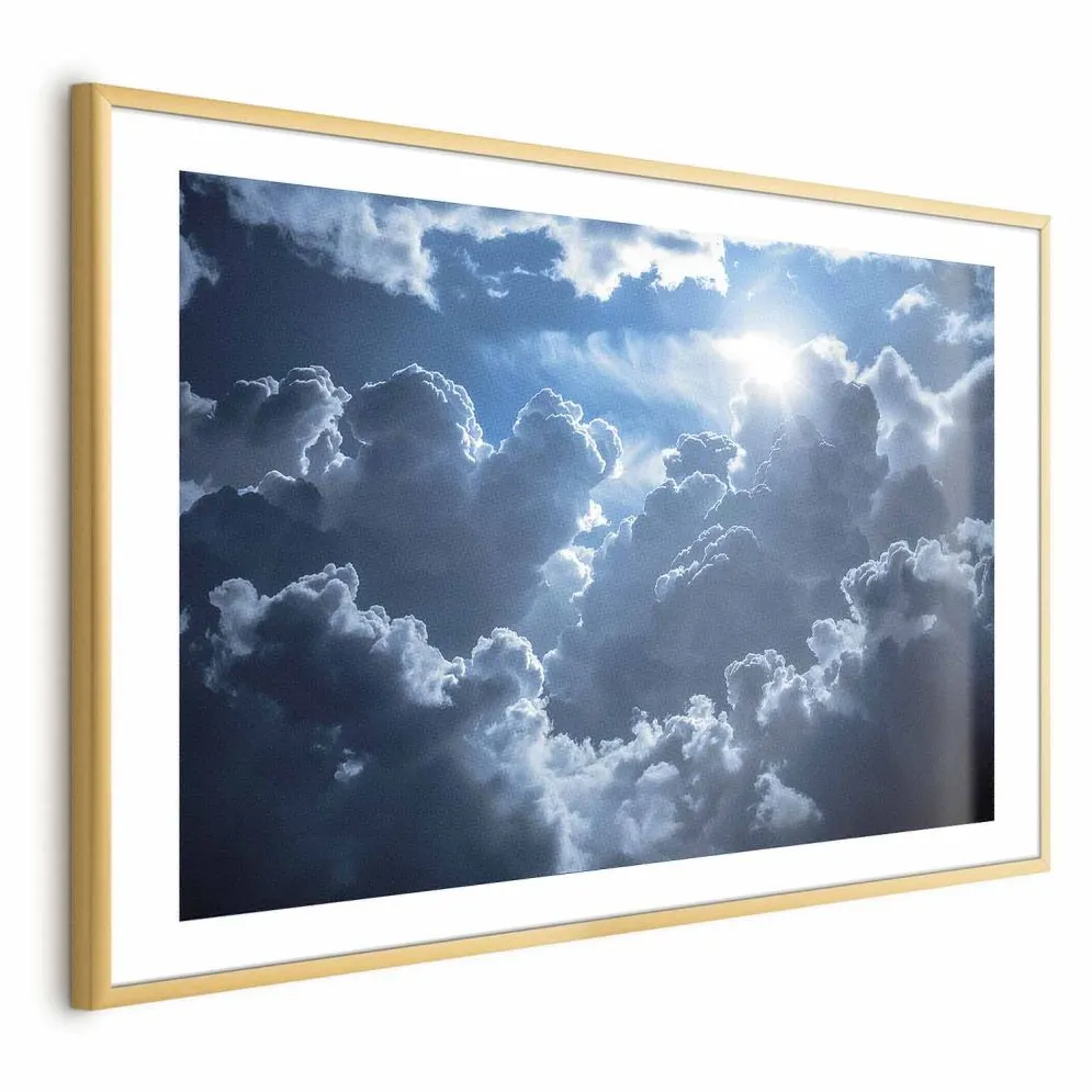 Plakat Ożywiona sceneria 42x29,7 cm z ramą złotą z marginesem | MIRAT.