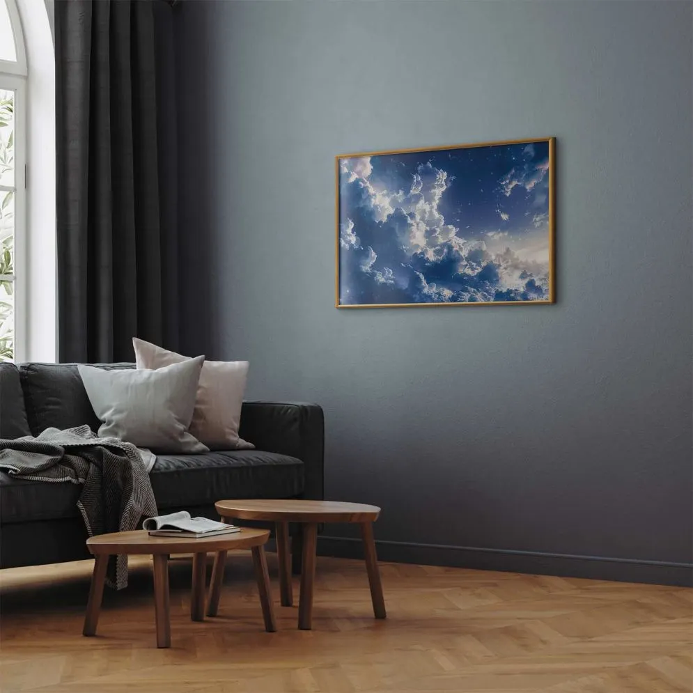 Plakat Gwiezdne chmury 42x29,7 cm z ramą złotą bez marginesu | MIRAT.
