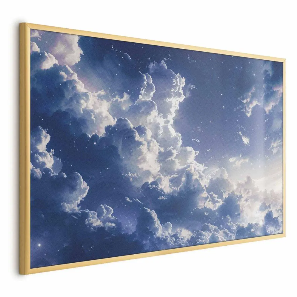 Plakat Gwiezdne chmury 42x29,7 cm z ramą złotą bez marginesu | MIRAT.