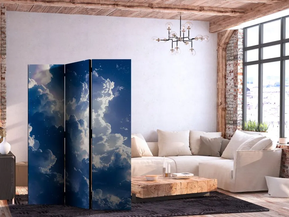 Parawan akustyczny Pejzaże 135x172 cm 3-częściowy niebieski | MIRAT.