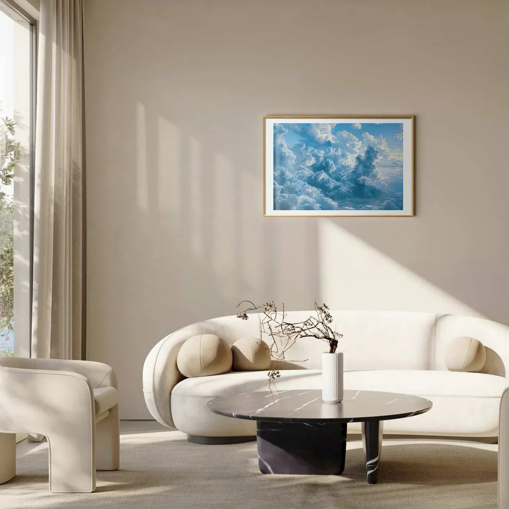 Plakat Ocean w powietrzu 30x21 cm z ramą złotą z marginesem | MIRAT.