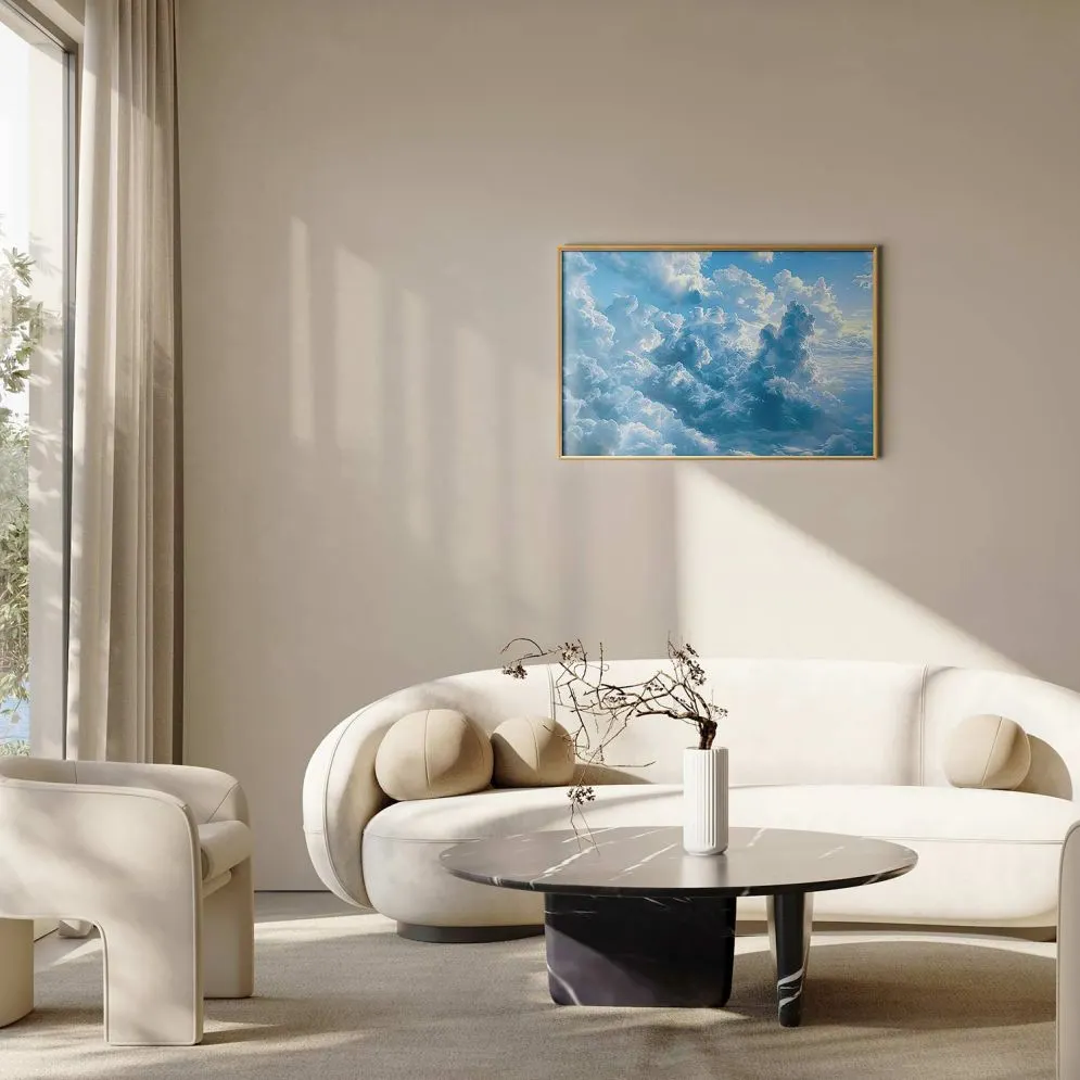 Plakat Ocean w powietrzu 60x40 cm z ramą złotą bez marginesu | MIRAT.