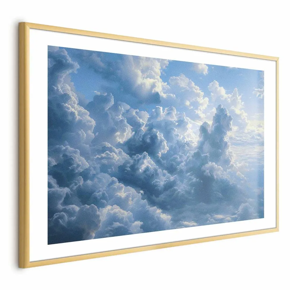 Plakat Ocean w powietrzu 30x21 cm z ramą złotą z marginesem | MIRAT.