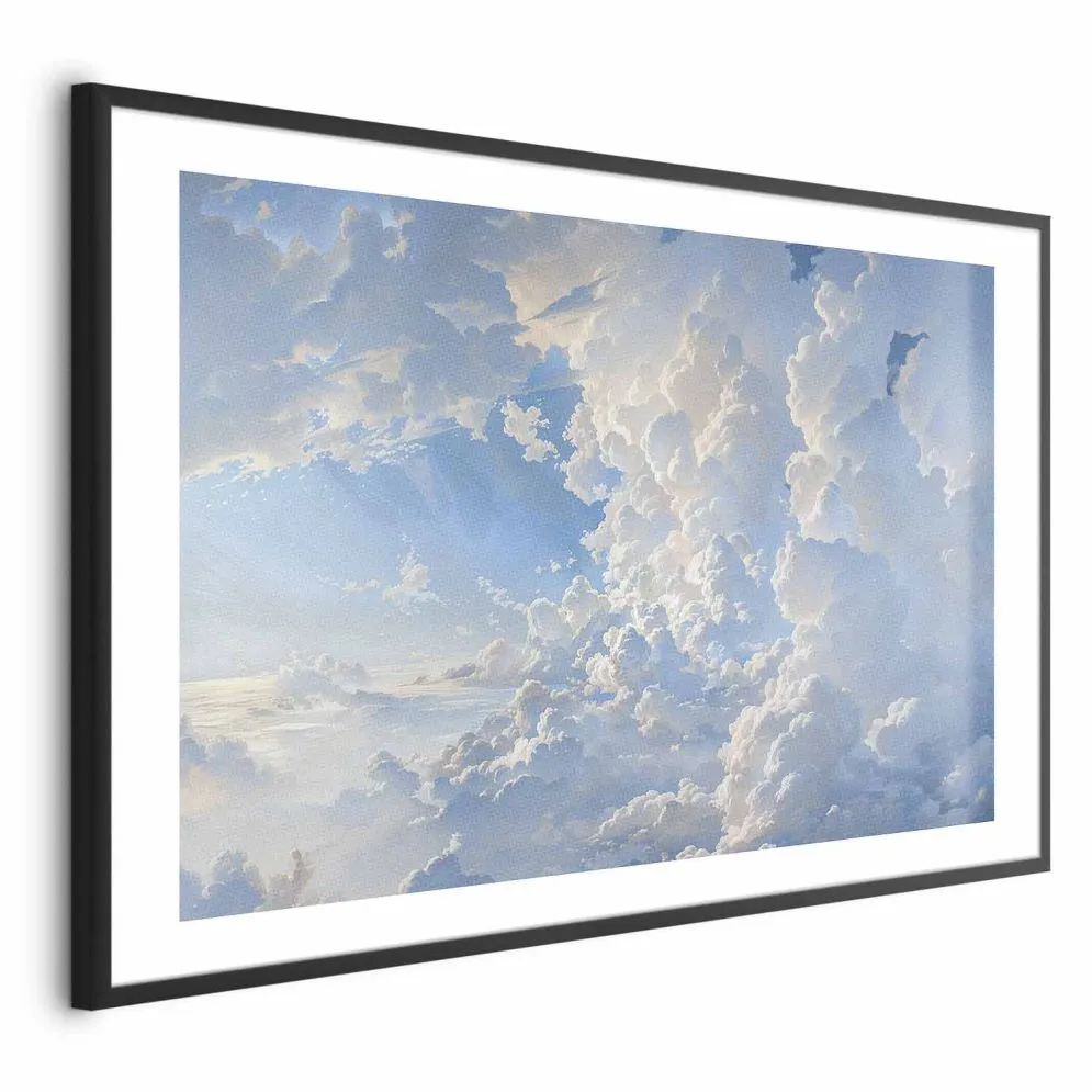 Plakat Obrazy na niebie 90x60 cm z ramą czarną z marginesem | MIRAT.