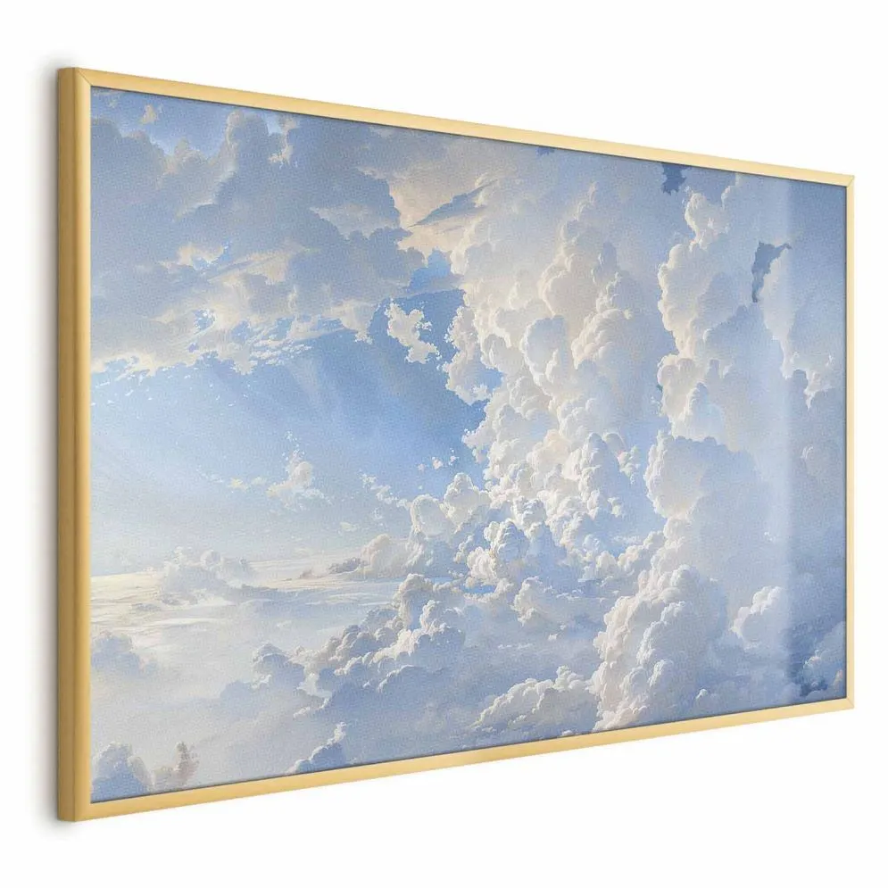 Plakat Obrazy na niebie 90x60 cm z ramą złotą bez marginesu | MIRAT.